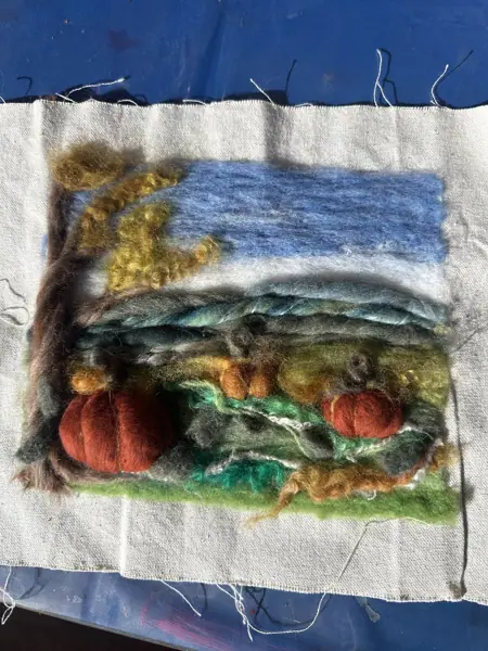 Needle Felted Canvas Art