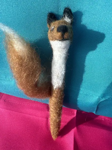 Needle Felted Fox Pen (copper)
