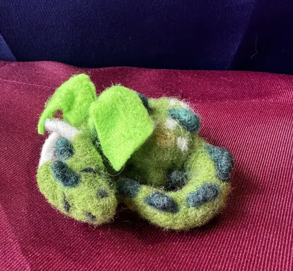 Needle Felted Green Baby Dragon