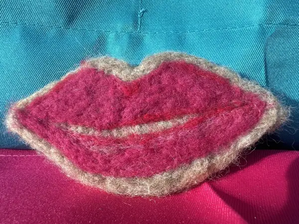 Needle Felted Lips Magnet