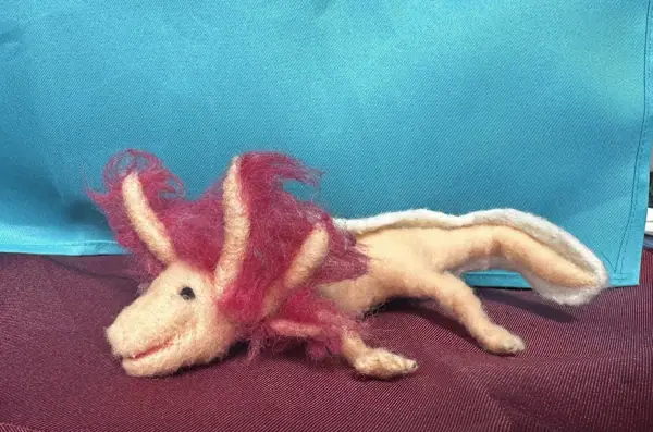 Needle Felted Pink Axolotl