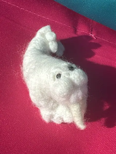 Needle Felted White Walrus