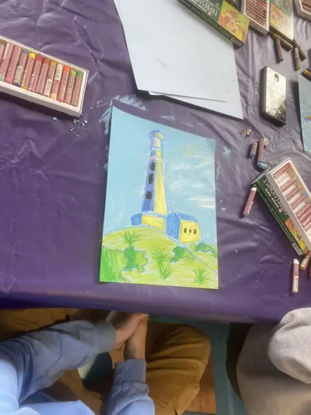 Great Artist class artwork inspired by Edward Hopper