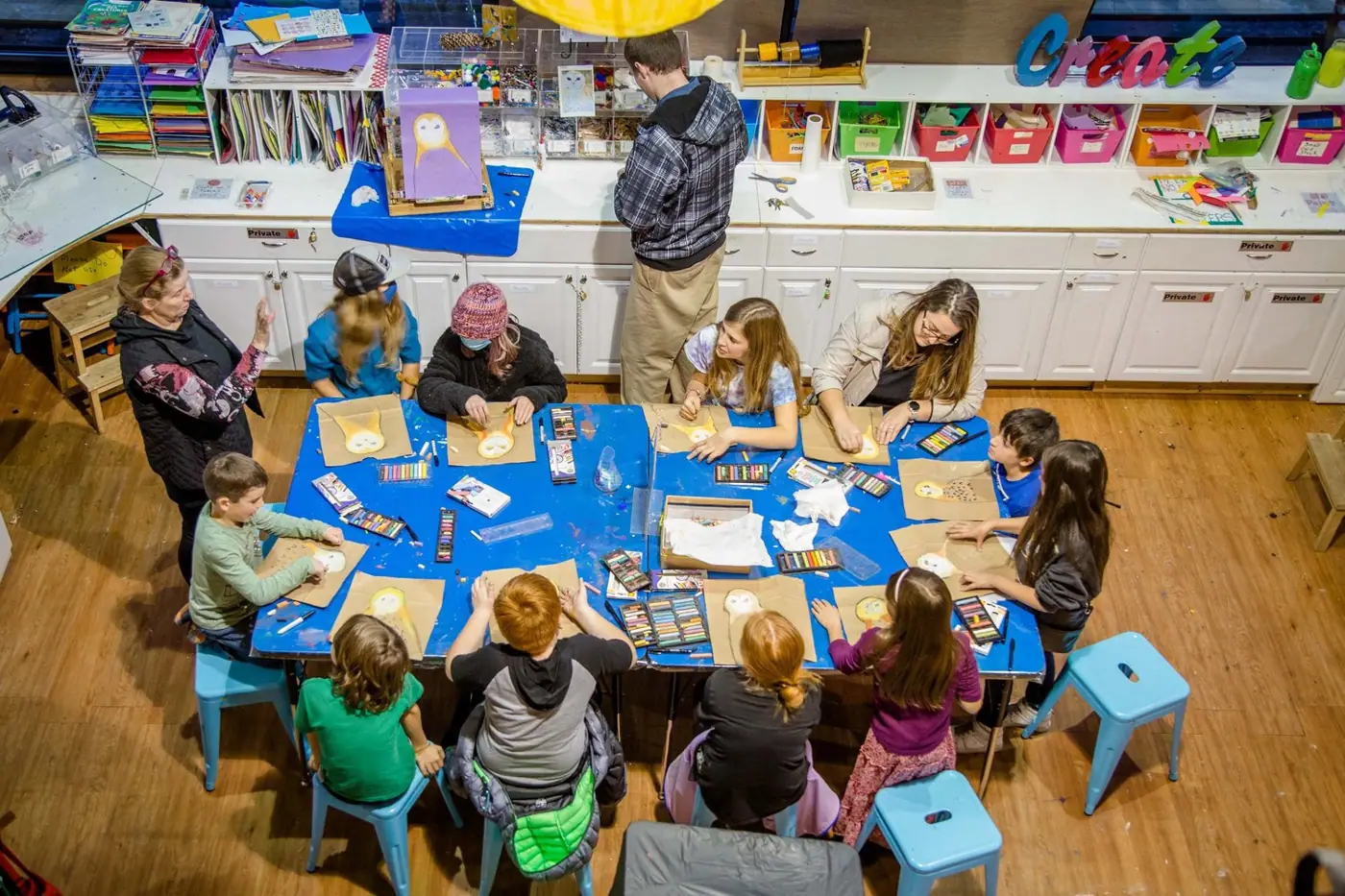 Students at a Creations art class